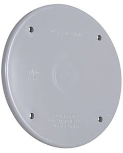 JUNCTION BOX COVER,ROUND,WEATHERPROOF,GREY,PLASTIC,UL